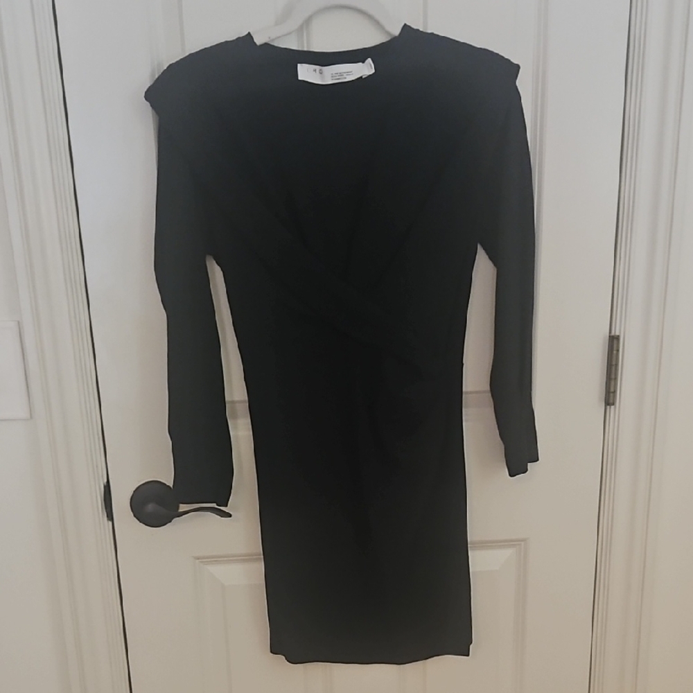 IRO Black Sheath Long Sleeve Cocktail Dress